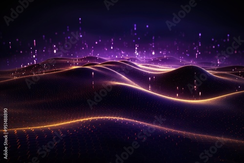 Wallpaper Mural Abstract blue purple digital matix landscape background Torontodigital.ca