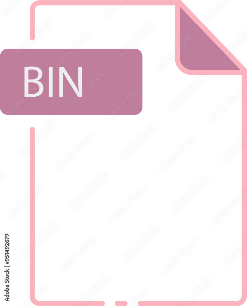 Obraz premium BIN File format minimal icon outline