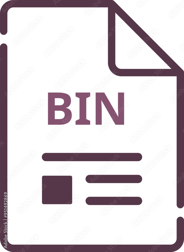 BIN File icon minimal outline with symbols BIN File icon minimal outline with symbols