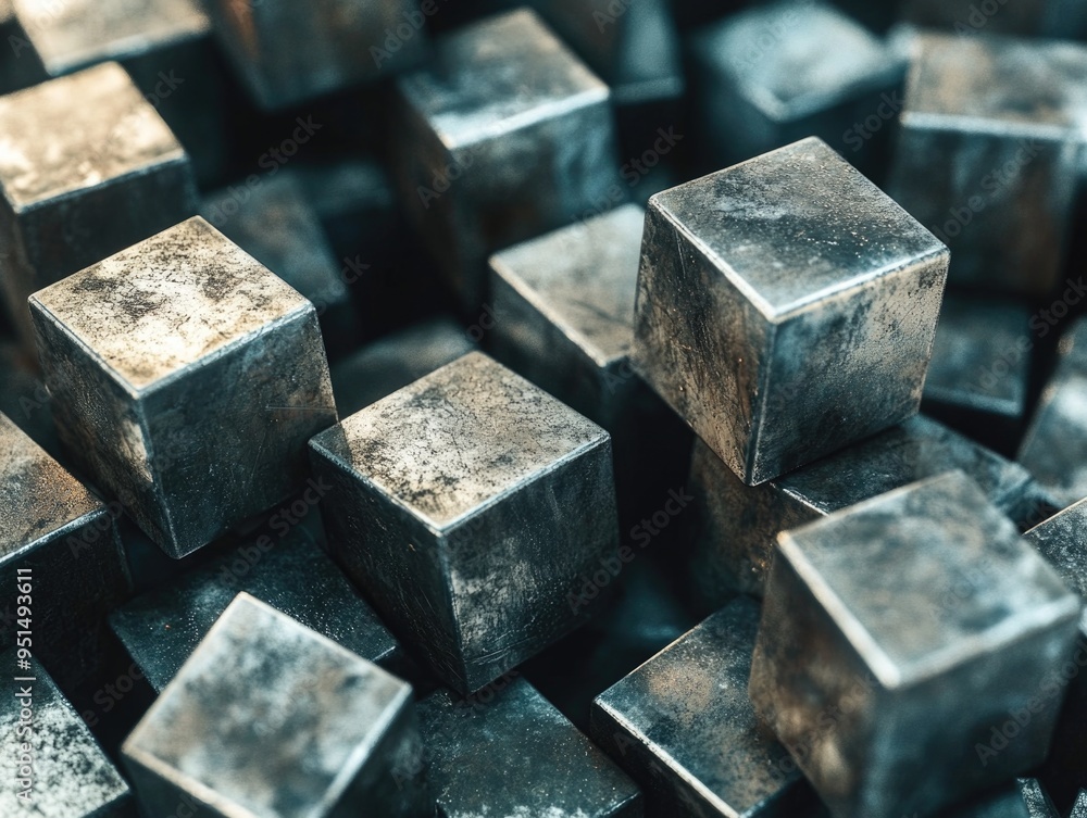 Stacked Metal Cubes Stacked Metal Cubes