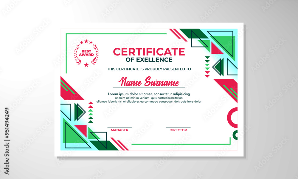 Modern flat certificate design template
Modern flat certificate design template