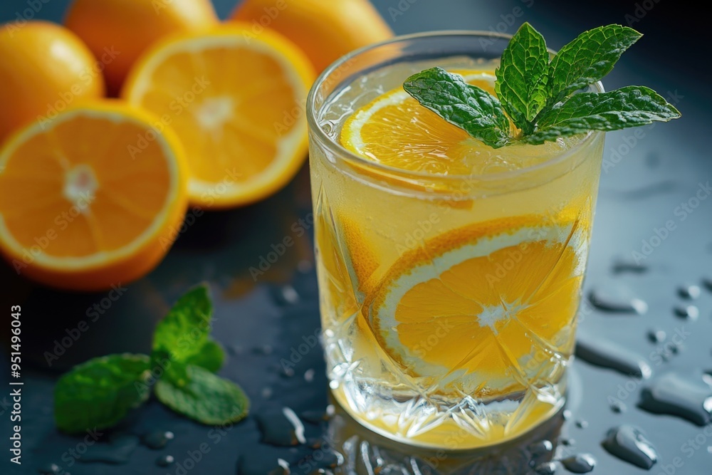 Glass of Lemonade with Mint Glass of Lemonade with Mint