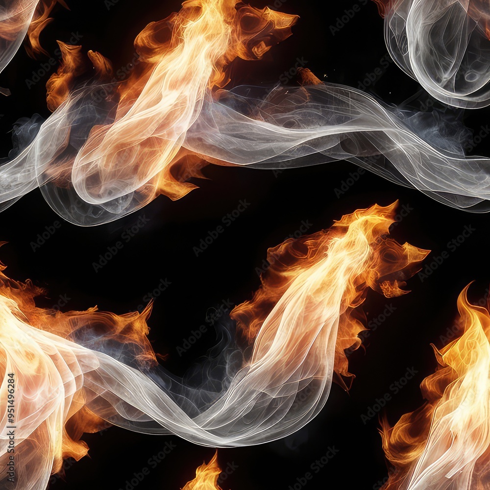 Fototapeta premium fire and flames at night with dark night