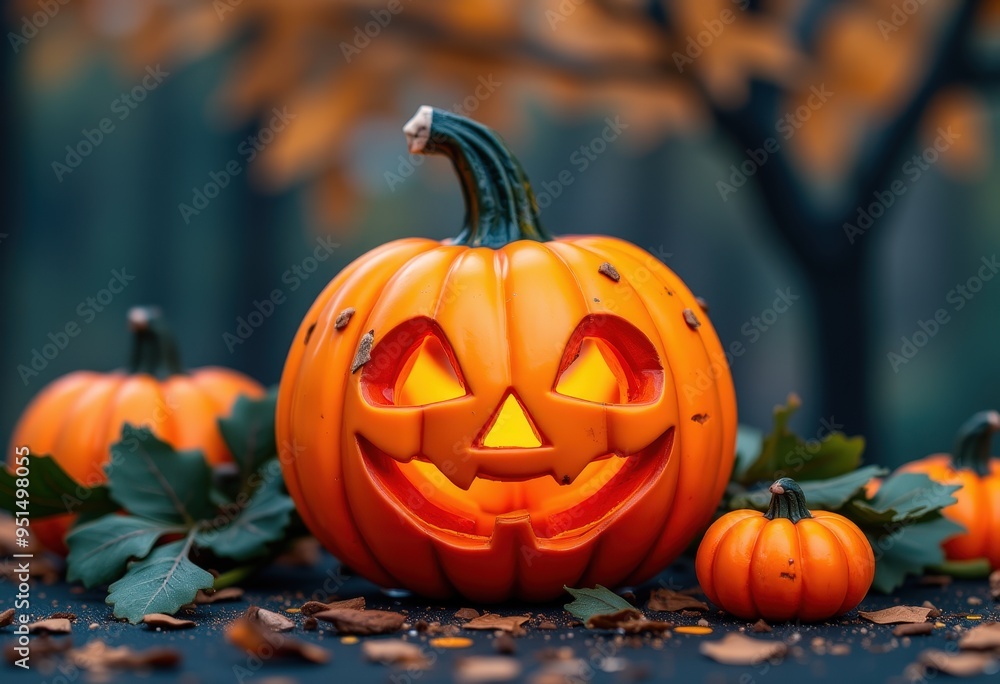Fototapeta premium jack o lantern with pumpkin