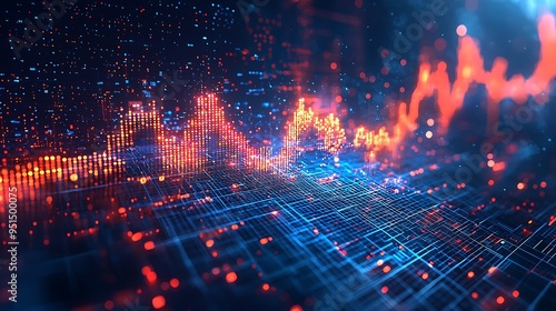 Wallpaper Mural An abstract technology background with red and blue lights captures the energetic interplay of innovation and digital design. Torontodigital.ca