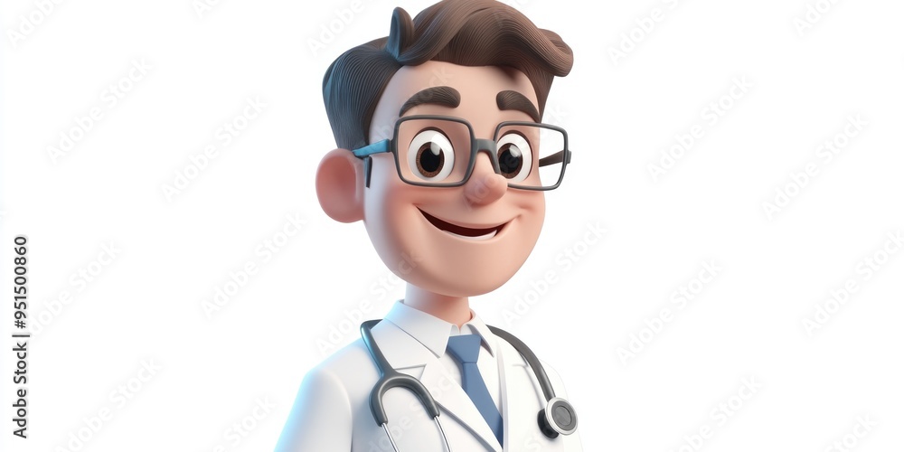 Cartoon Doctor with Glasses Cartoon Doctor with Glasses