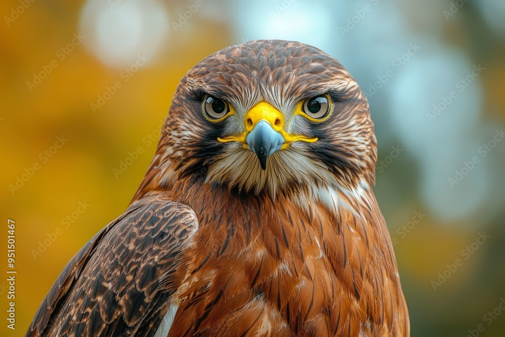 Close-up portrait of a hawk with intense gaze Close-up portrait of a hawk with intense gaze