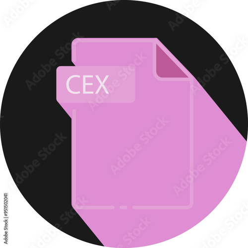 CEX File fomat minimal icon with circle outside photo