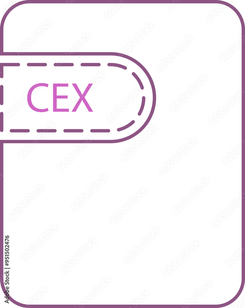 CEX File icon thick black outline CEX File icon thick black outline
