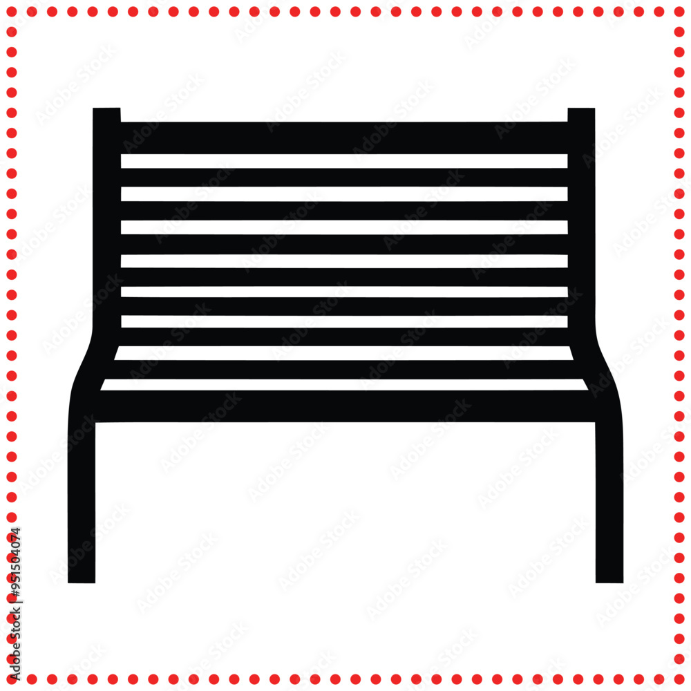Stylized Bench Silhouette Vector Ideal for Public Parks, Outdoor Furniture, and Garden Branding Stylized Bench Silhouette Vector Ideal for Public Parks, Outdoor Furniture, and Garden Branding