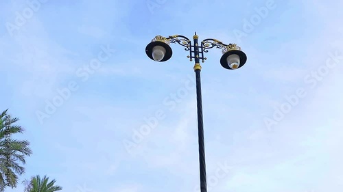 Street lighting with beautiful and sophisticated decorations photo