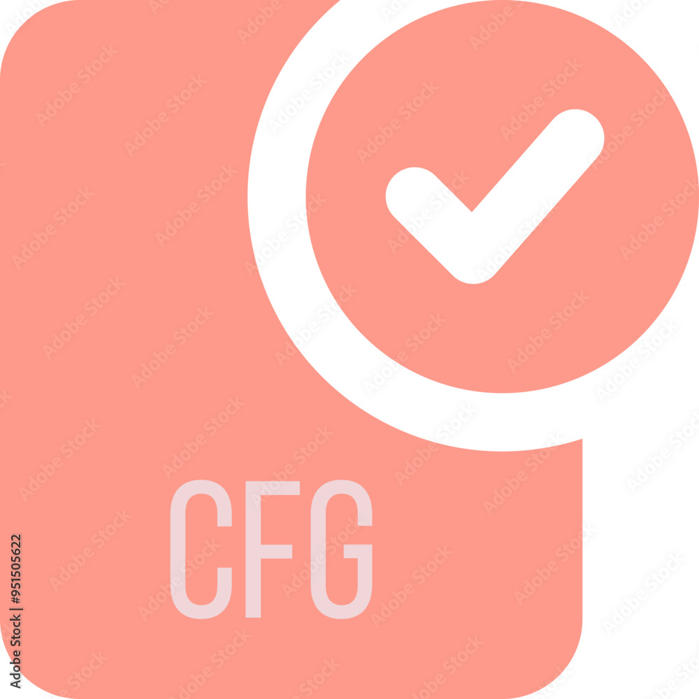 CFG ip file icon with black checked mark CFG ip file icon with black checked mark