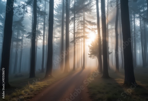 sunrise in the forest