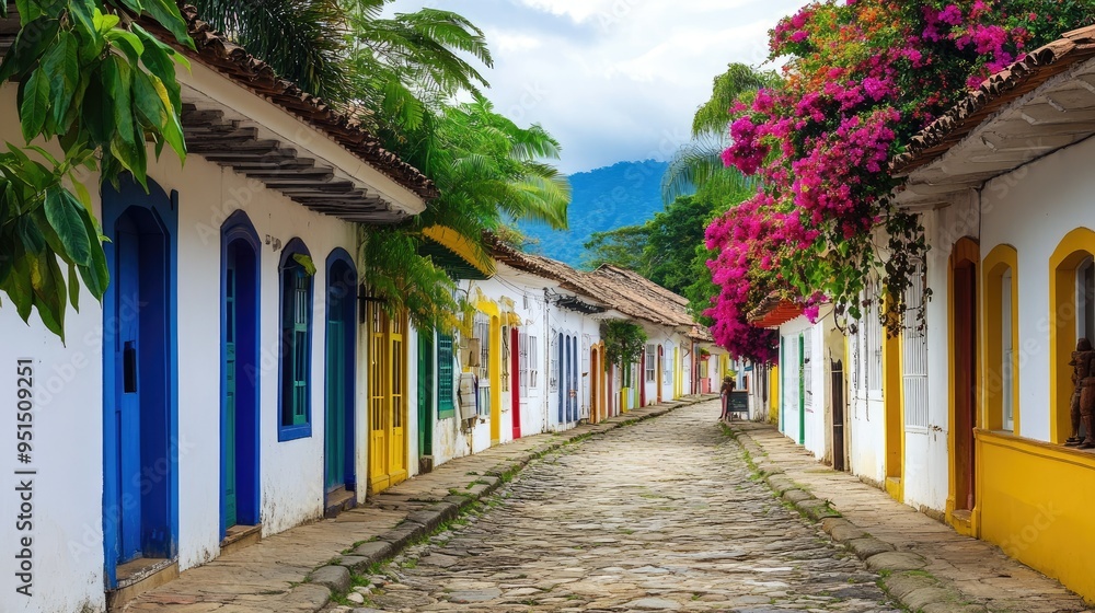 A scenic image of Paraty's colonial architecture, with cobblestone streets and colorful buildings, showcasing the historic charm of Brazil. A scenic image of Paraty's colonial architecture, with cobblestone streets and colorful buildings, showcasing the historic charm of Brazil.