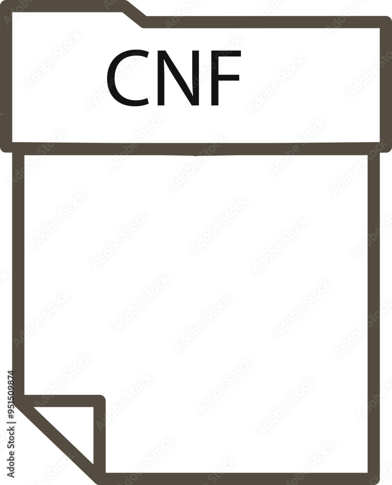 CNF File format minimal icon with thick outline CNF File format minimal icon with thick outline