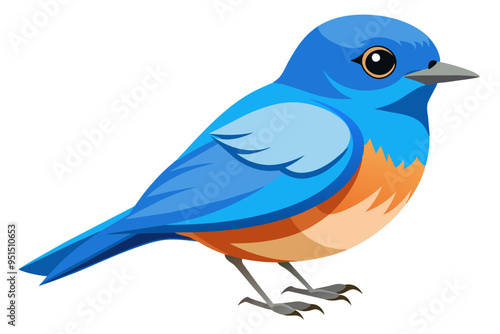  Eastern bluebird vector art illustration