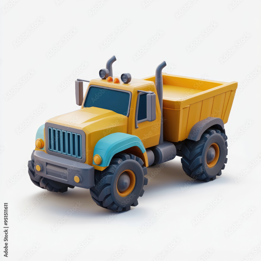 3D icon of a truck, on a solid white background 3D icon of a truck, on a solid white background