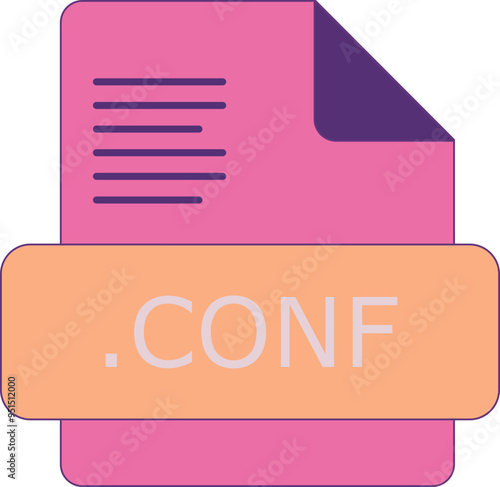 CONF File extension icon insidse fill with lines fill