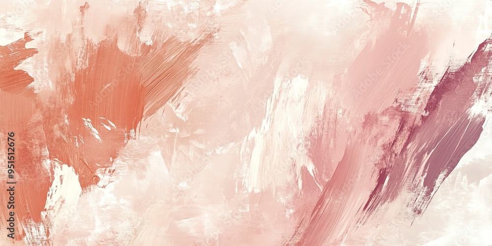 Fototapeta premium abstract paint background. Bold brush strokes resembling flower petals. dusty rose, apricot beige, muted soft pink. 