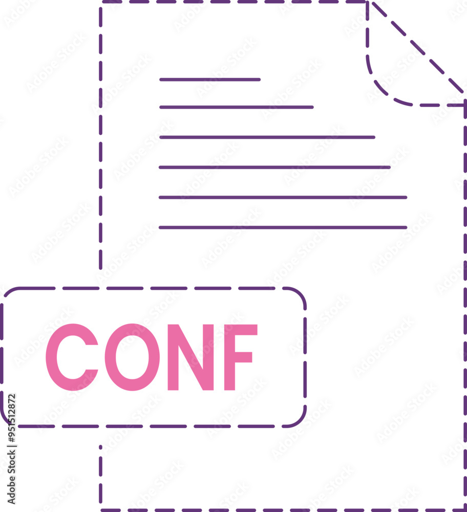 CONF icon black rounded dashed outline CONF icon black rounded dashed outline