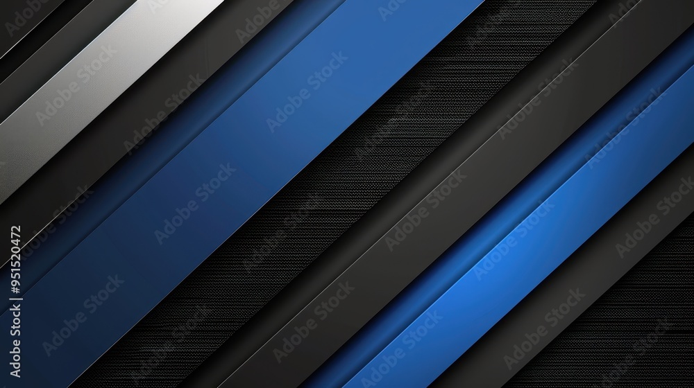Obraz premium Abstract Diagonal Stripes: A mesmerizing blend of blue, black, and white stripes creates a dynamic and modern abstract background. The diagonal lines are sharp, clean, and textured, offering a visual 