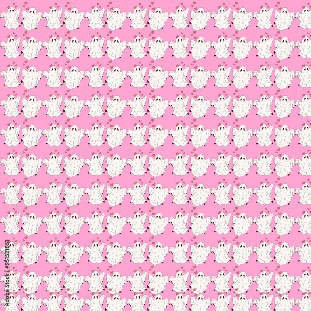 Magical cute litel ghost in pink backgroaun pattern Illustrations for Unique and Trendy Products Magical cute litel ghost in pink backgroaun pattern Illustrations for Unique and Trendy Products
