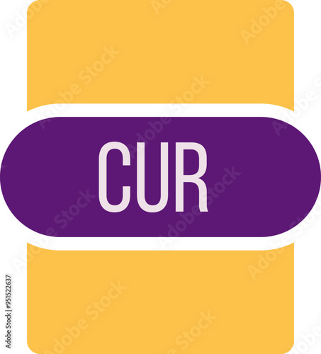 CUR File extension icon rounded and color fill