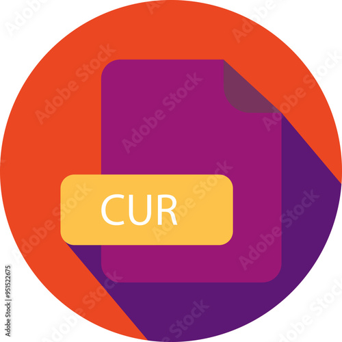 CUR File extension icon with black shadow circular icon