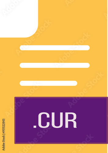 CUR File format icon outline and fill