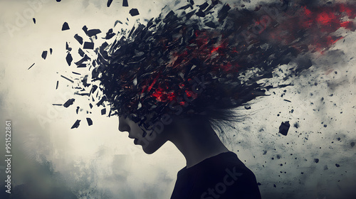 The fragmentation of thoughts, The chaos of internal conflict, The battle within the mind