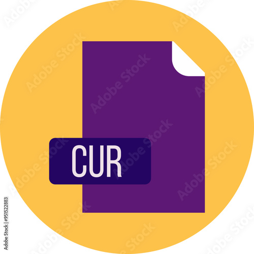 CUR File format icon rounded circle BG
