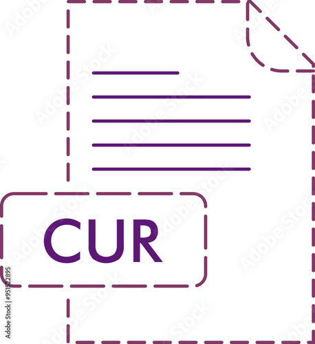 CUR File format icon rounded outline