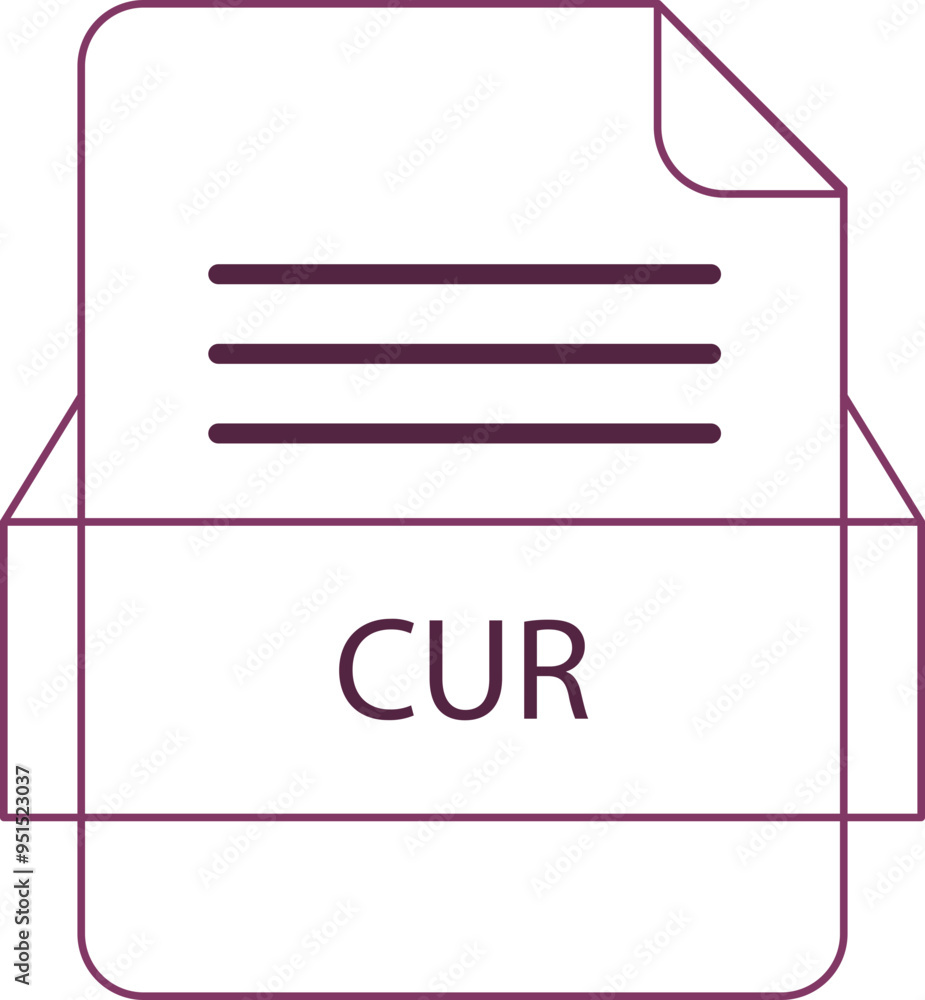 CUR File icon black outline CUR File icon black outline