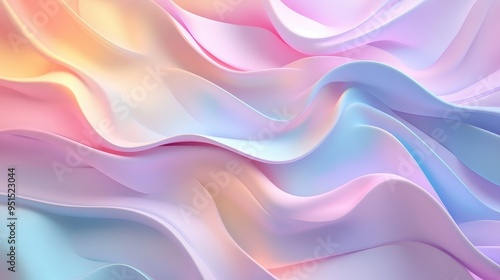 Abstract pastel colors 3d wave background. Abstract background in soft pastel colors