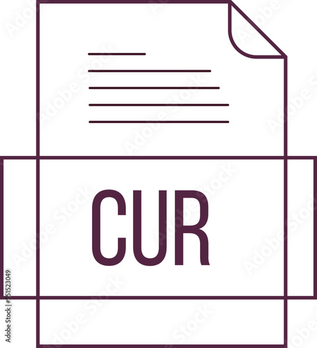 CUR File icon crisp thick outline sharp corners