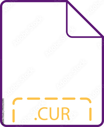 CUR File icon deep rounded outline