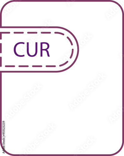 CUR File icon thick black outline