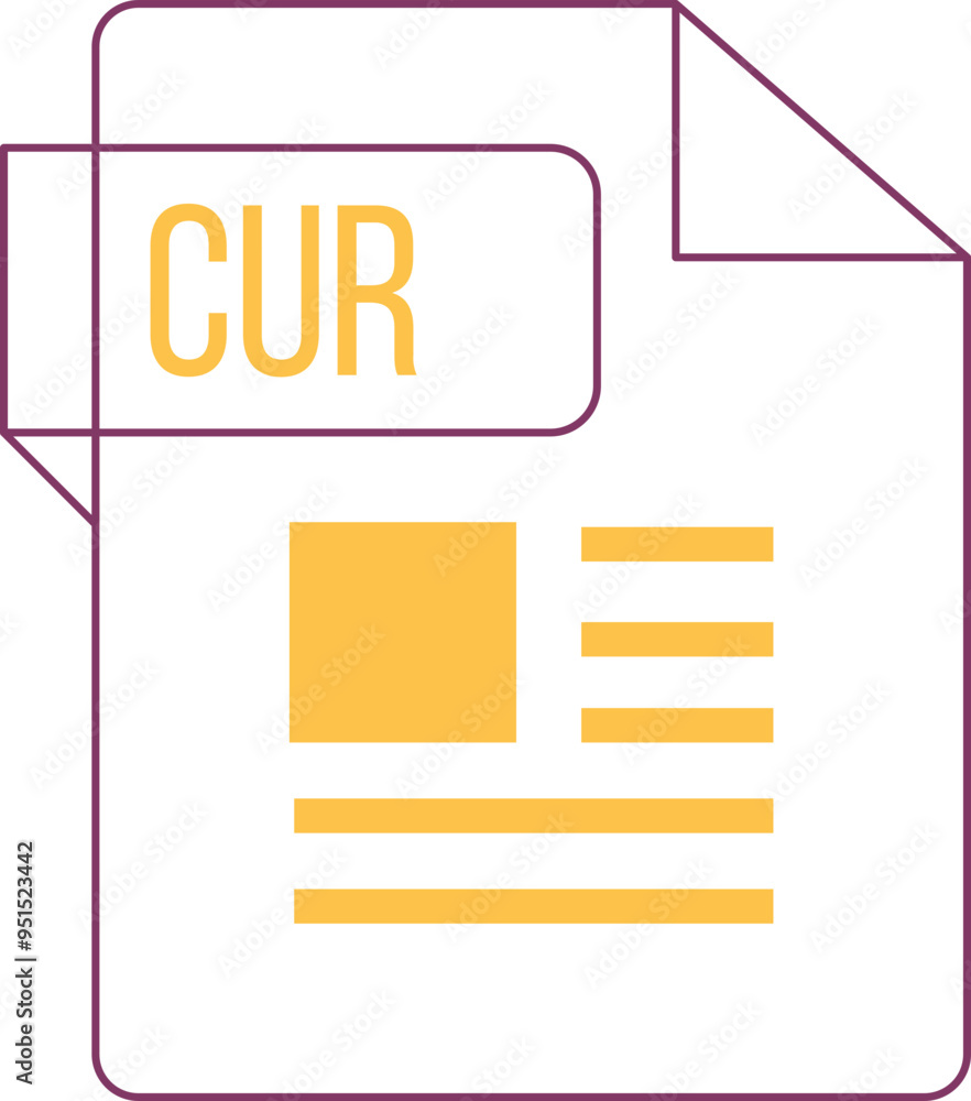 CUR icon inside transparent outline and sharp corners CUR icon inside transparent outline and sharp corners