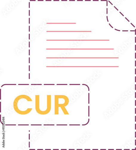 CUR icon black rounded dashed outline