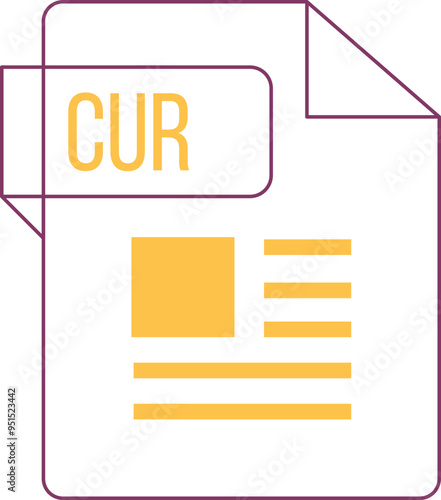 CUR icon inside transparent outline and sharp corners