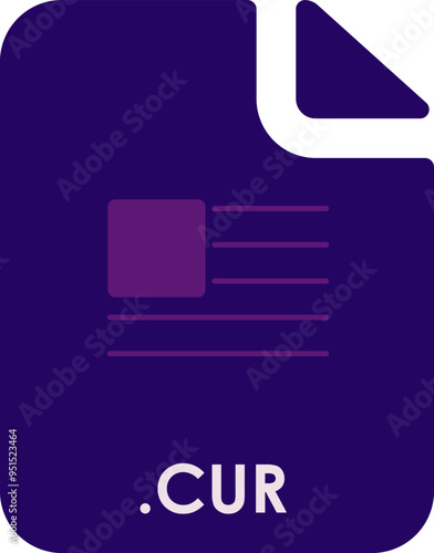 CUR inside fill icon with minimal lines and rectangle