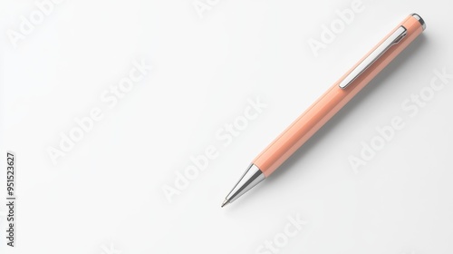 Elegant Peach Pen on White Surface Generative AI