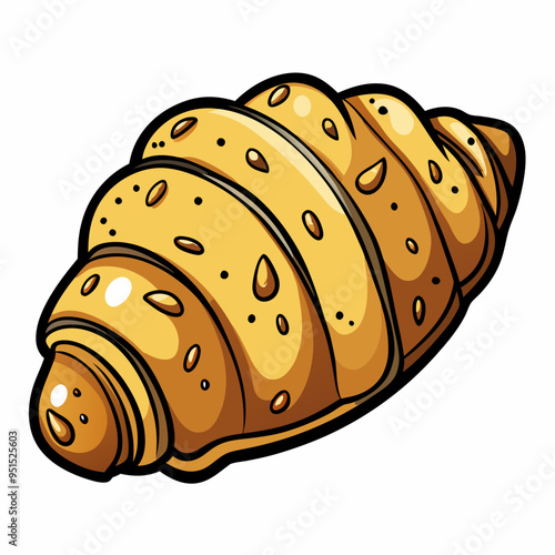 Delicious almond croissant vector illustration

