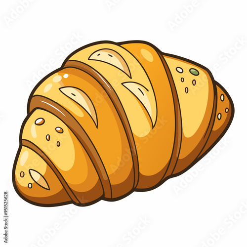Delicious almond croissant vector illustration
