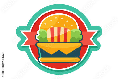 Fast food sticker icon vector artwork illustration photo