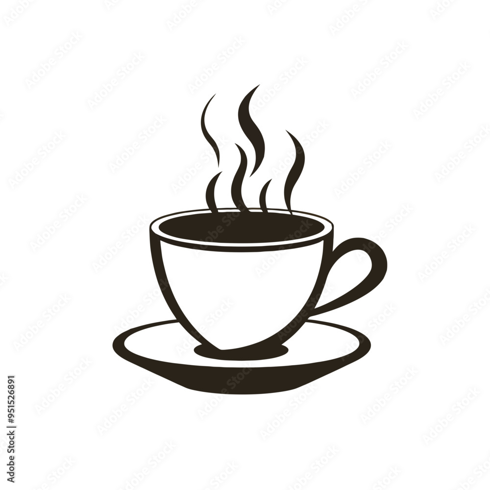 A simple illustration of a steaming coffee cup, ideal for representing cozy moments and warm beverages. A simple illustration of a steaming coffee cup, ideal for representing cozy moments and warm beverages.