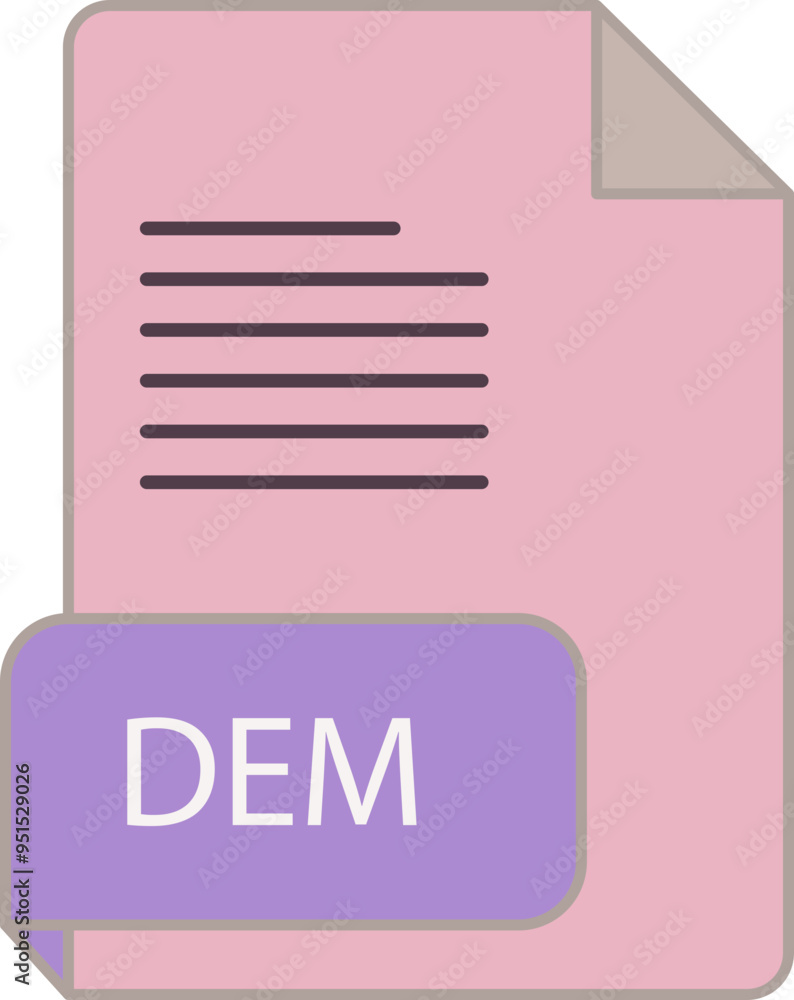 DEM file extension icon rounded lines and crisp corners DEM file extension icon rounded lines and crisp corners