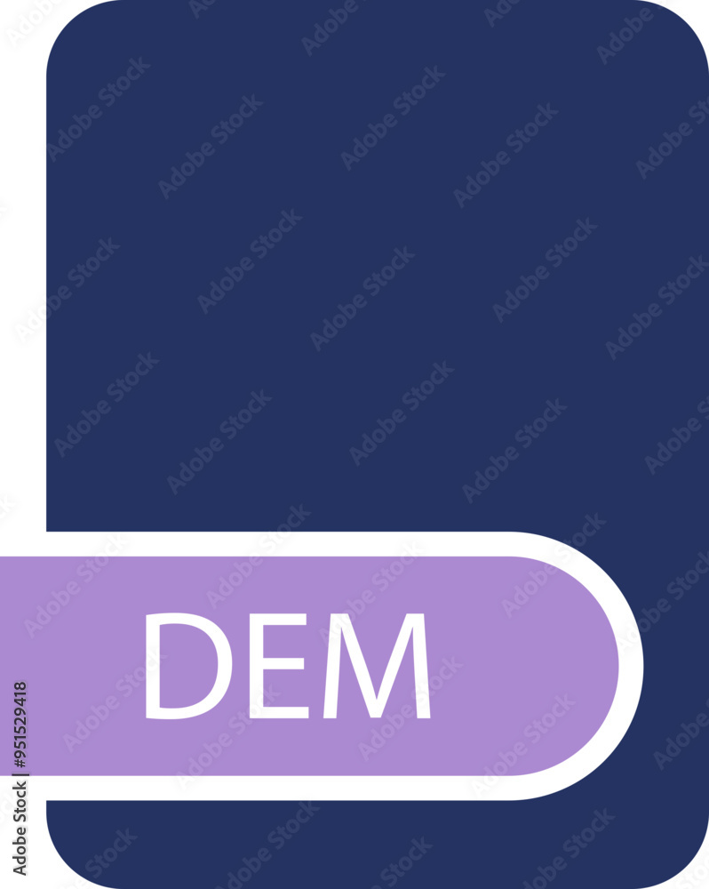 DEM File format icon with contour DEM File format icon with contour
