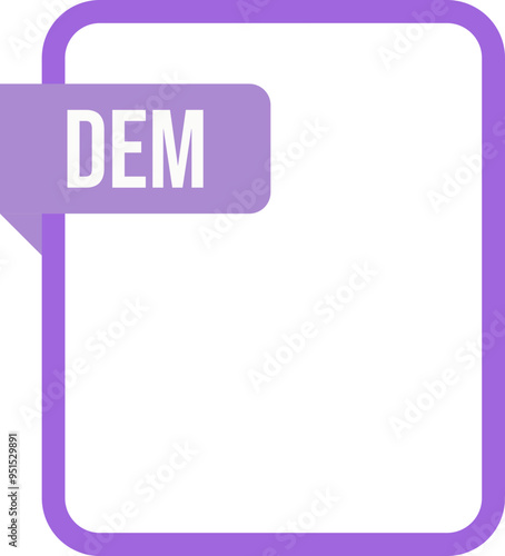 DEM File rectangular icon