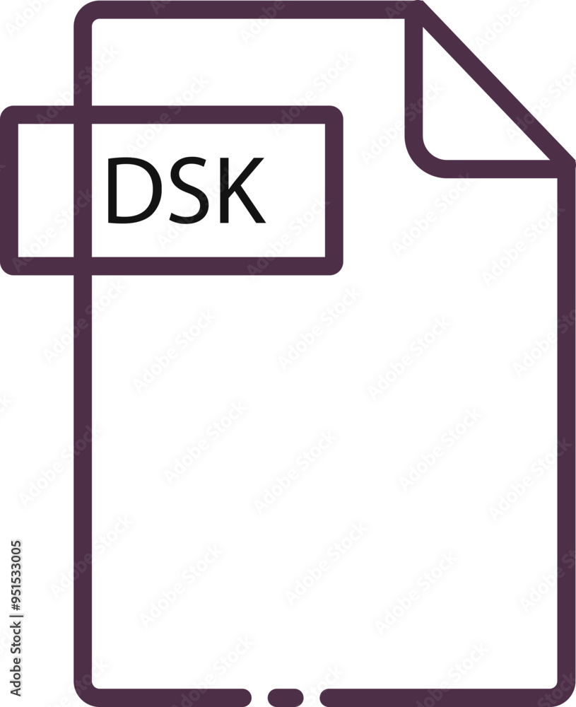 DSK File format minimal icon with black outline DSK File format minimal icon with black outline